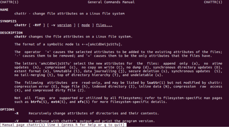 Изменение атрибутов файла в Linux